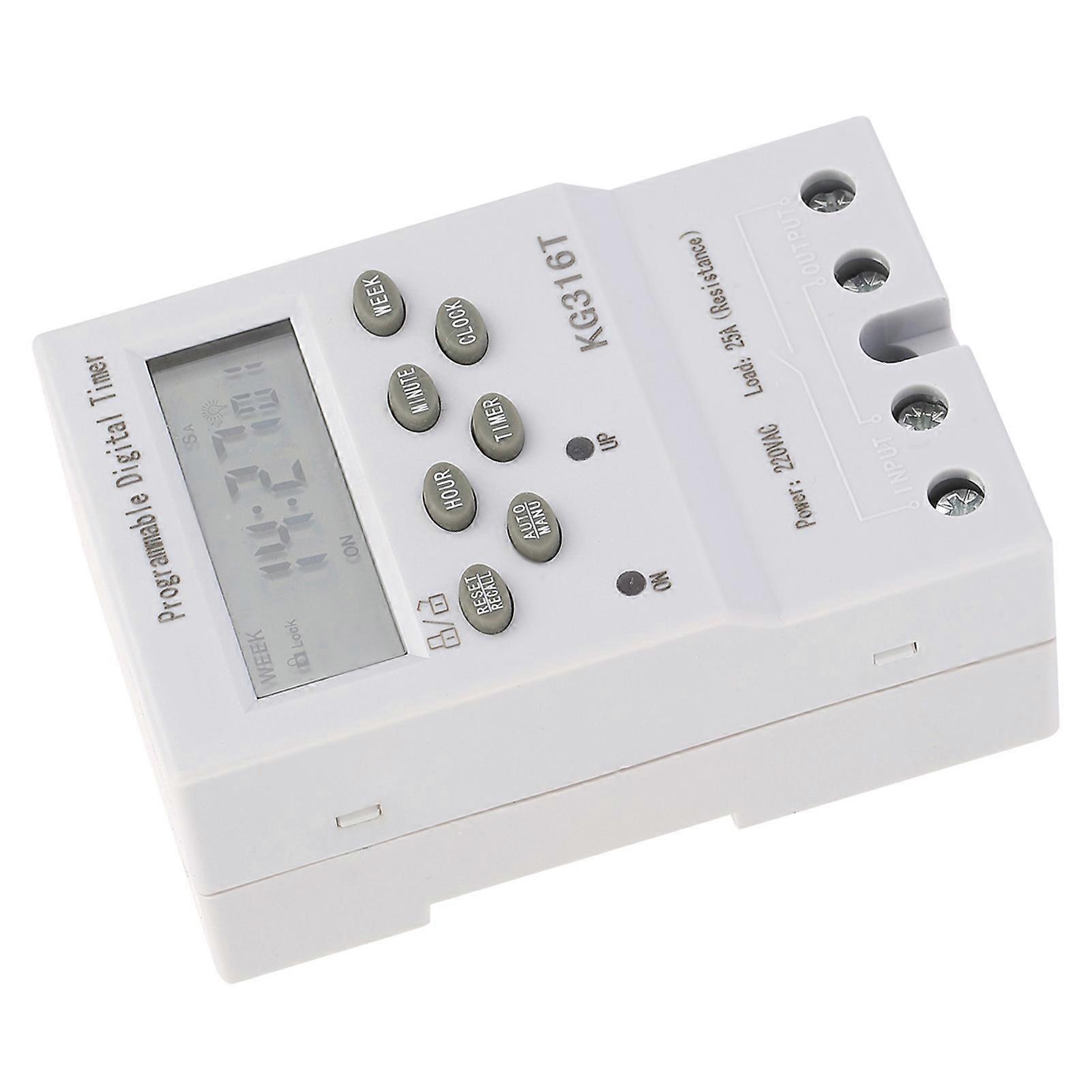 KG316T Programmable Digital Timer Switch 16 On/Off, 25A, 1W