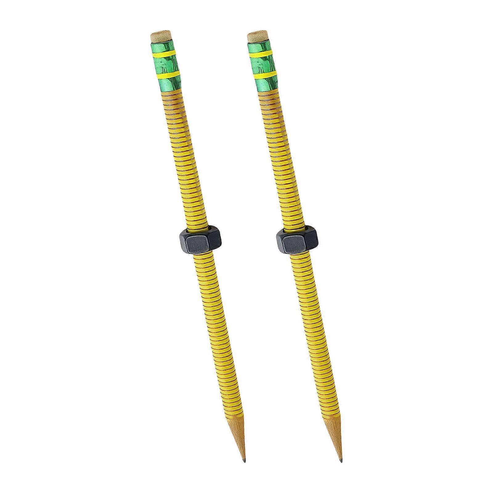 2PCS Wooden Spin Nut Bolt Fidgets Pen Threaded Pencil Practical Classroom Sensory Toy Writing Tool For Focuses Multicolor
