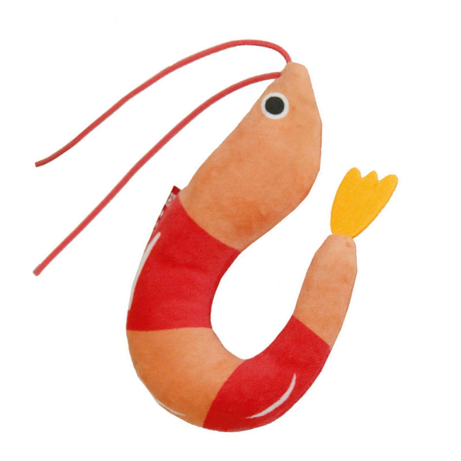 Realistic Shrimp Plush Cats Toy With Catnips Filling   Interactive Play And Easy Hand Wash Cleaning Multicolor