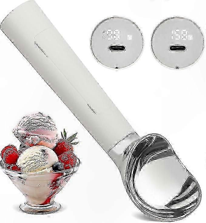 Rechargeable Electric Ice Cream Scoop with LED Display and Heating Feature for Easy Serving
