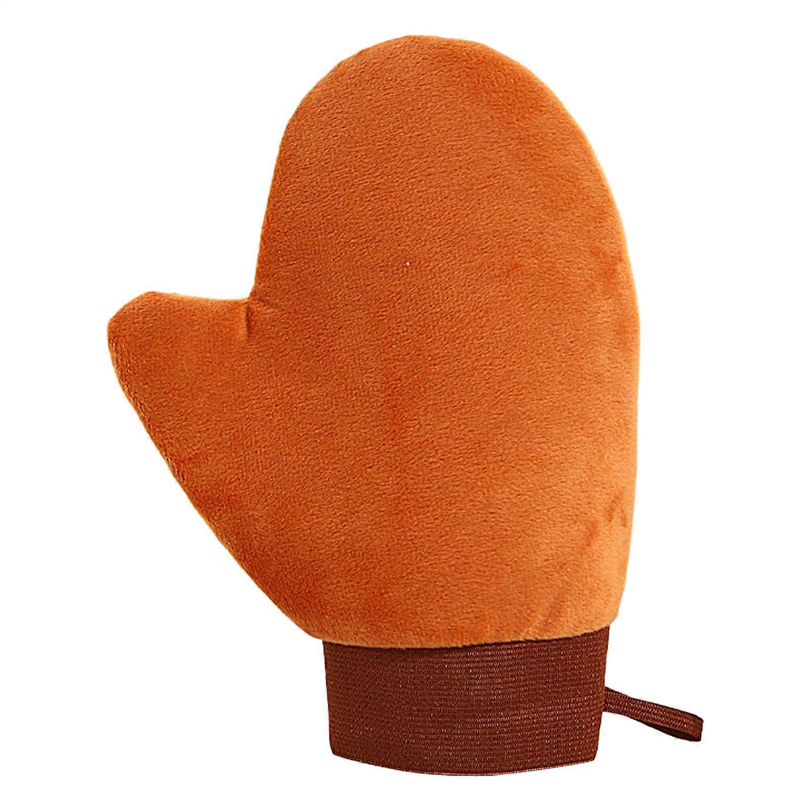 Tanning Mitt Lotion Applicator Soft Portable For Sensitive Skin Unisex Hands Back Body Legs Shower Home Travel Brown