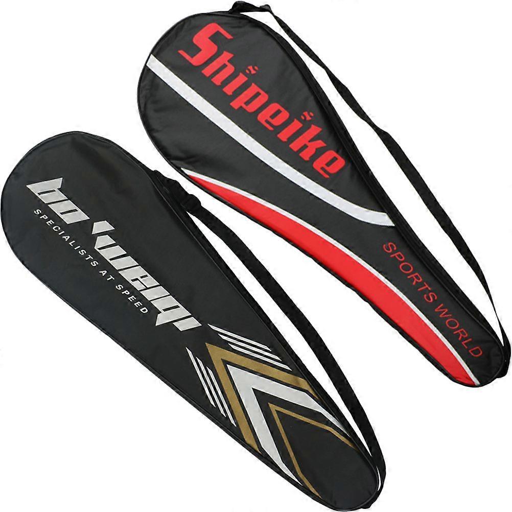 2pcs One Shoulder Oxford Cloth Badminton Racket Bag Badminton Racket Bag with Adjustable Shoulder Strap