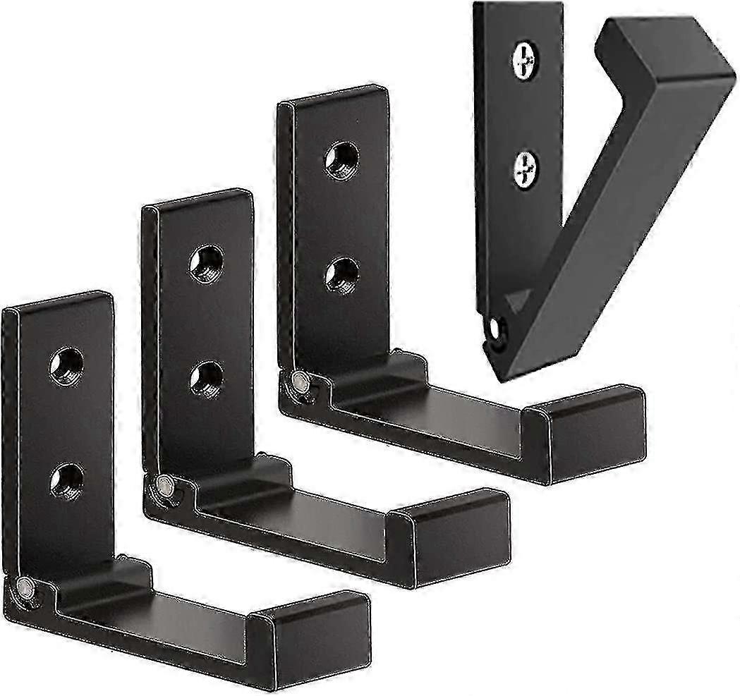 4pack Foldable Wall Hooks-invisible,aluminum Alloy 90-black