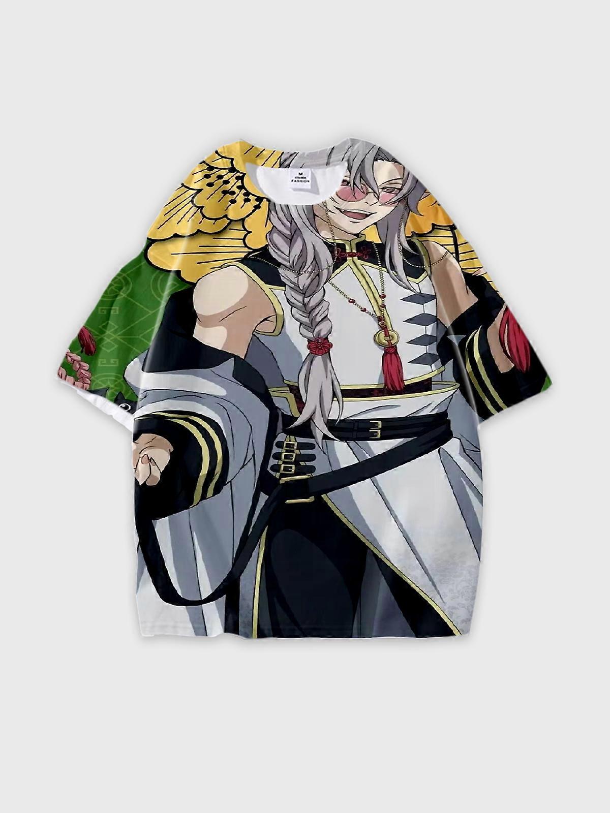 T-Shirt Round Neck, Loose Short Sleeve Seraph of the end Ferid·Bathory Graphic Tee, Unisex Summer Casual Top U1213