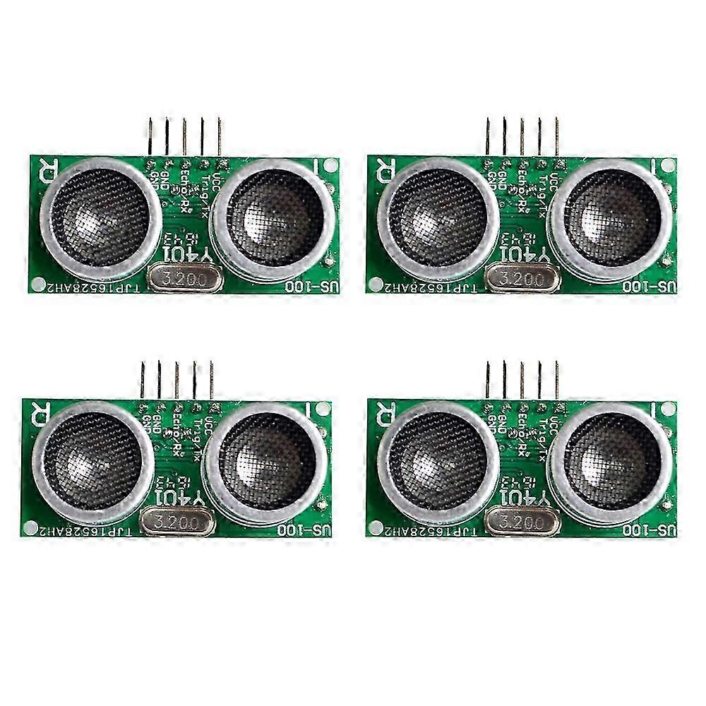 Improved Sensor Title: 4PCS US-100 Ultrasonic Sensor Module with DC 2.4V - 5V Power and Temperature Compensation for Distance Detection