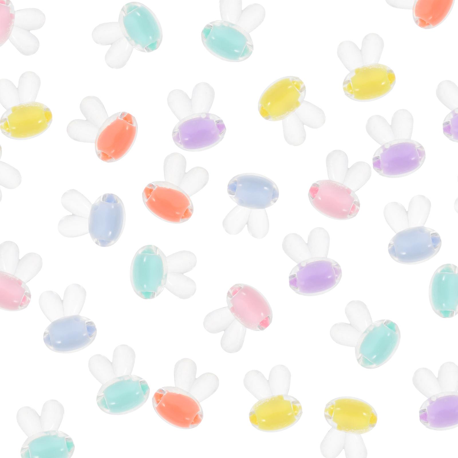 Colorful DIY Bead Accessory Cartoon Rabbit Shape Bracelet Beads for Jewelry Making 100Pcs