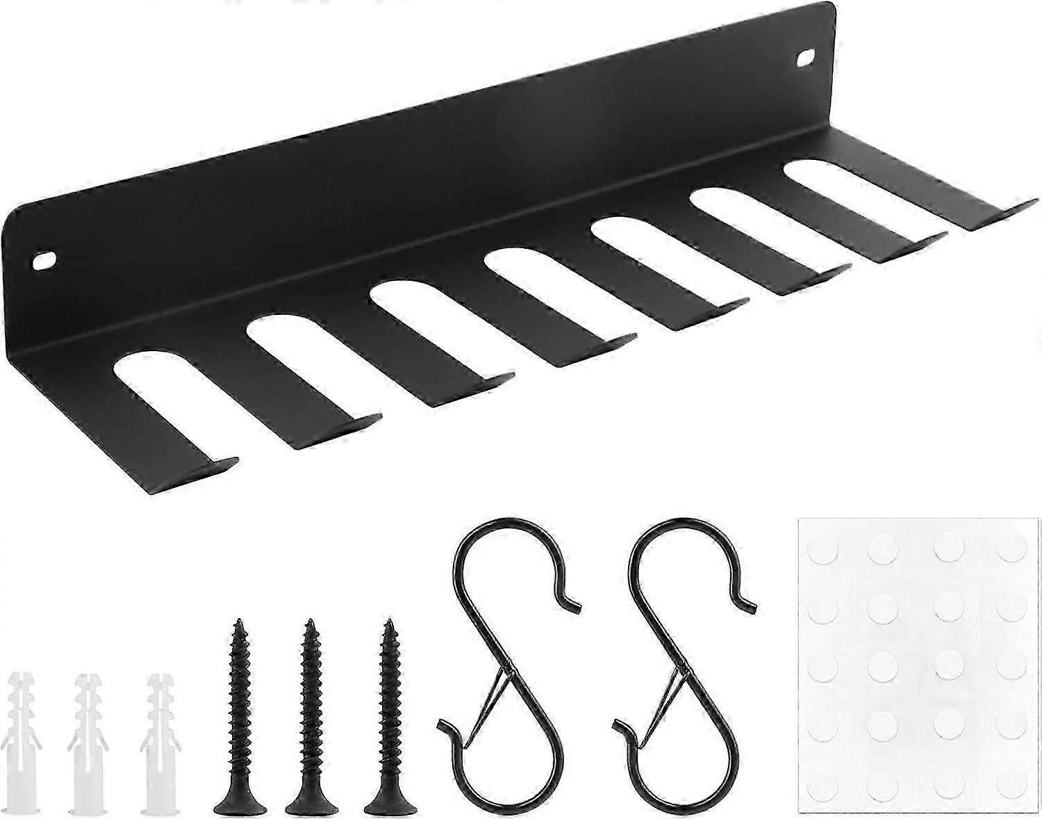 Wall Mount Gym Rack Organizer With 8 Hooks