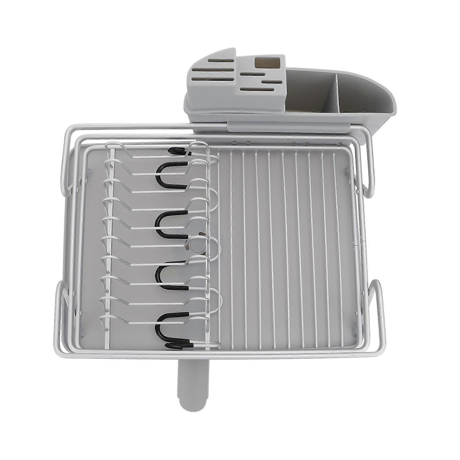 Dish Rack Multi-Function Kitchenware Home Kitchen Storage Aluminum Alloy and Pp Draining Rack 1Pcs