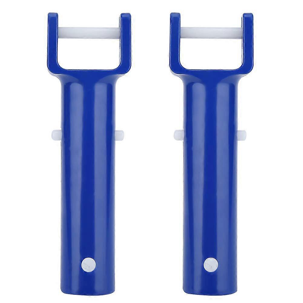2PCS Blue Swimming Pool Brush Handle Replacement - ABS Material, Clamped To Telescopic Rods, Suction Heads Compatible