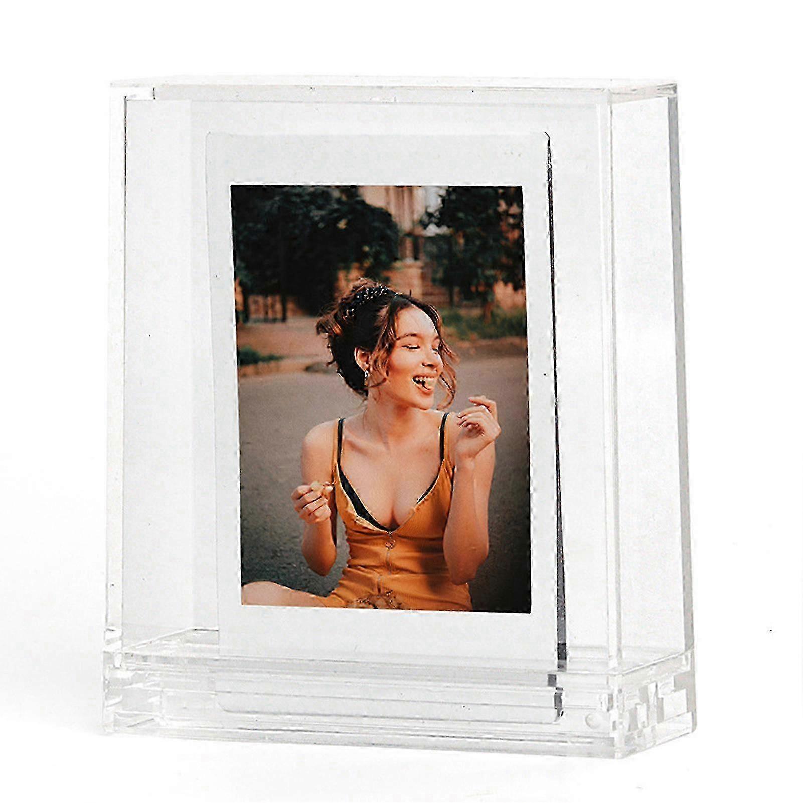 Desktop Mini Picture Frame PC Double Sided Transparent Freestanding Instant Photo Frame for Instax Mini for Polaroid ZIP Film