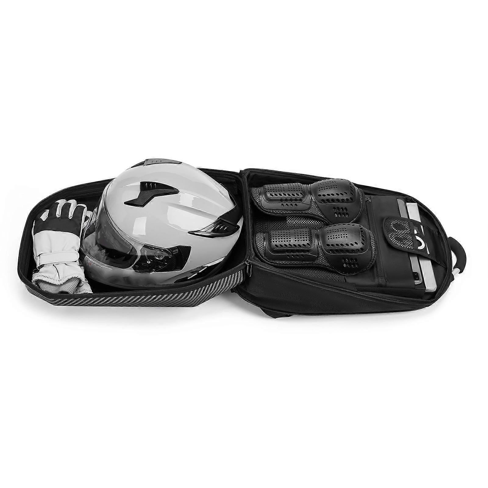 LED Backpack Striped Silver Carbon Fiber 1680D Rainproof Large Capacity