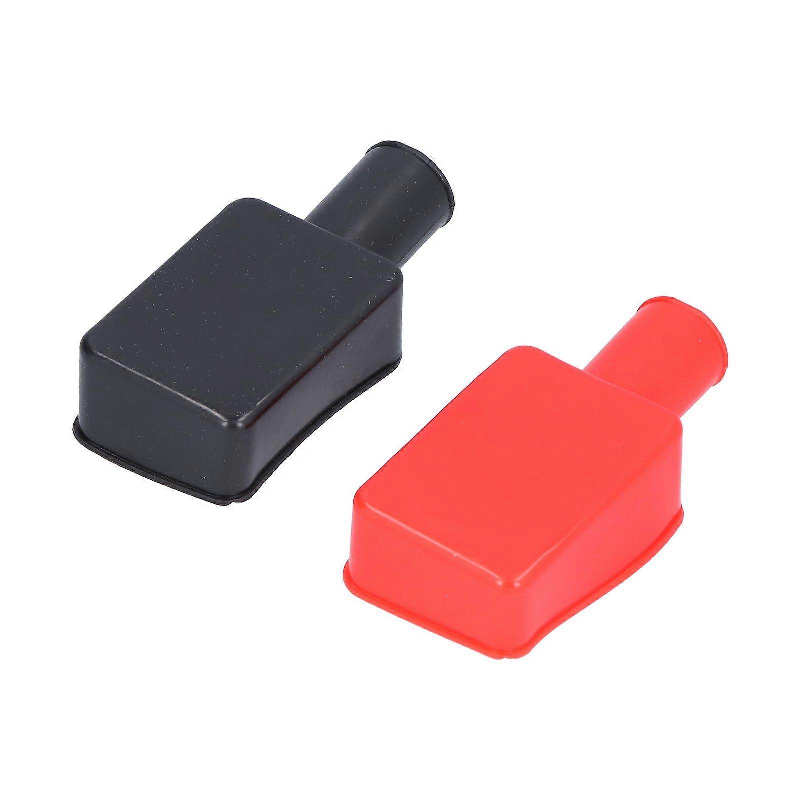 2pcs Battery Terminal Covers Rubber Positive Negative Post Stud Insulating Protective Boot Cap Universal