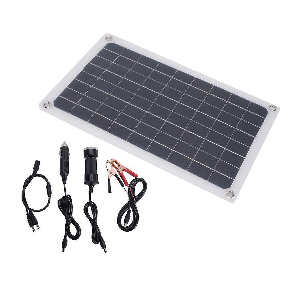 20W Solar Panel Charger Monocrystalline Silicon USB Dual DC Output for Charging 12V Battery