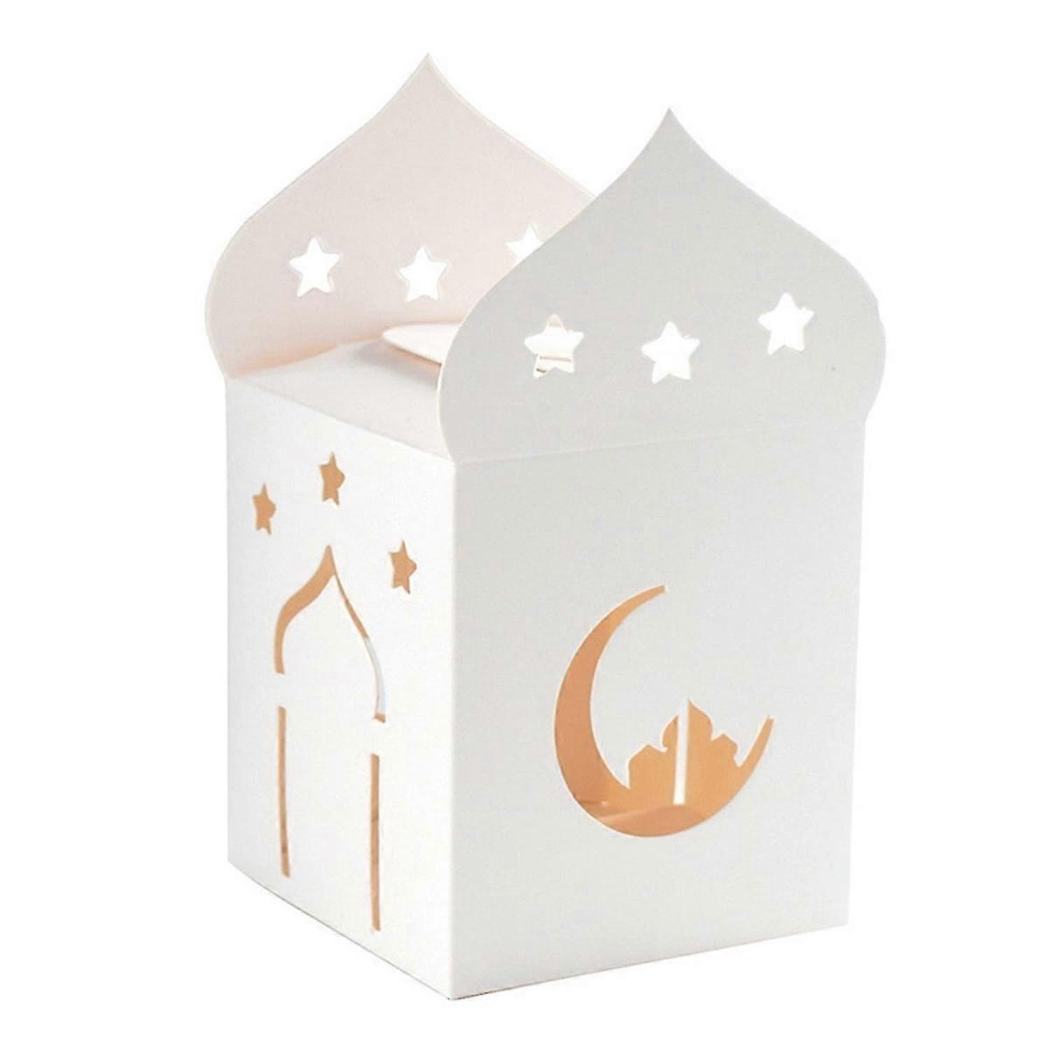 50PCS Eid Mubarak Candy Boxes Hollow Star Moon Cookie Gift