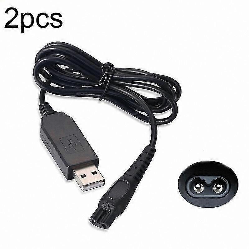 2-Pack USB Charger Cord for Electric Shavers, 15V Replacement Power Cable Compatible with Multiple Models