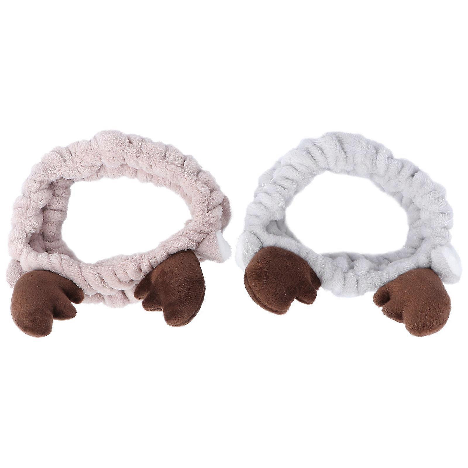 Christmas Hair Hoop Elk Horn Plush Headband for Festive Use 4Pcs