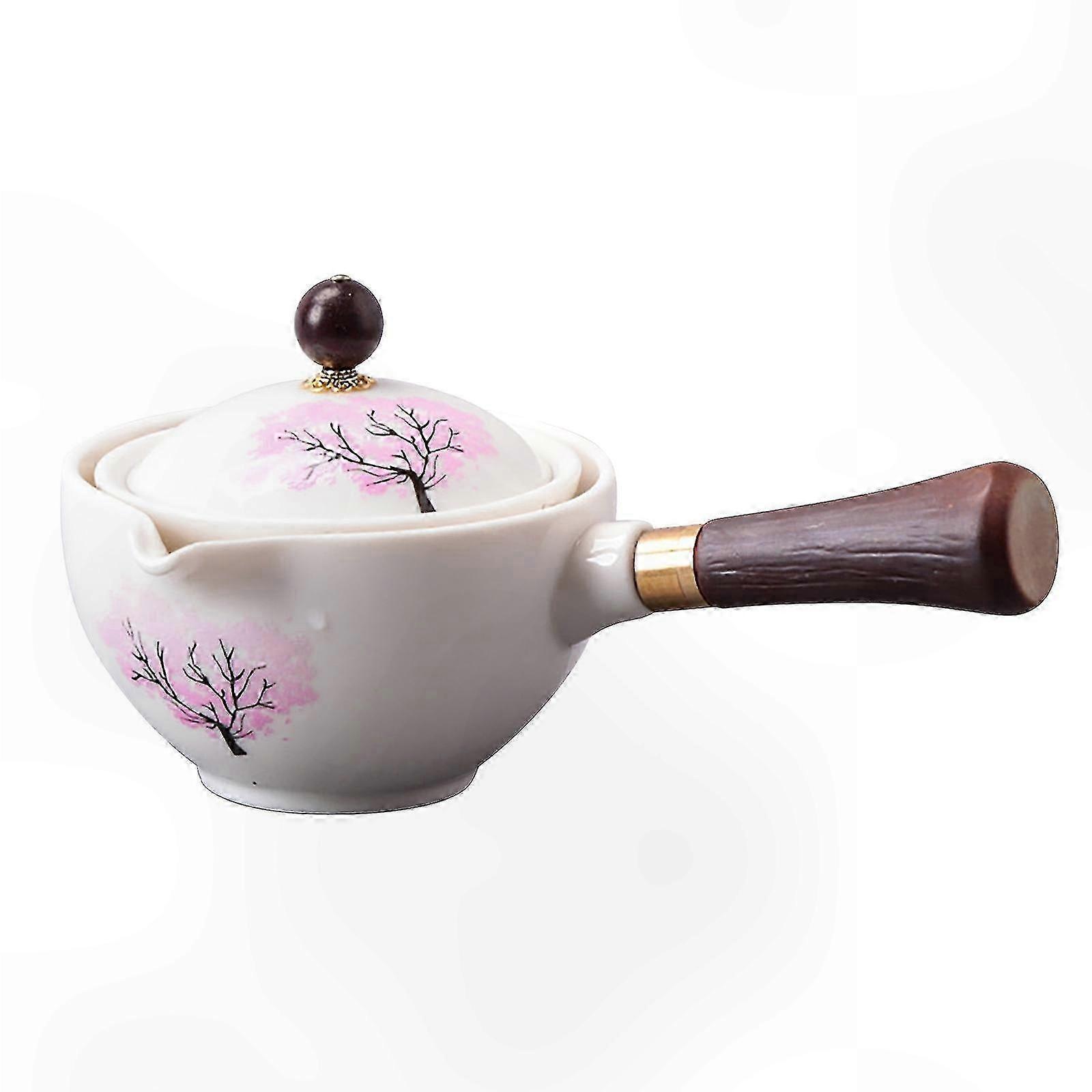 Adjustable Tea Serving Set with Self-Pouring Pot and Stand for Home Entertainment
