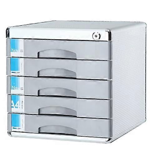 Aluminum File Cabinet With Lock 5Layers Grigio Durable Office Storage For Documents And Stationery