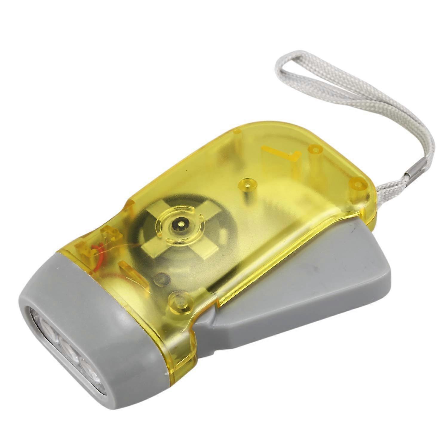 3 LED Dynamo Wind Up Flashlight Hand Crank Camping Compact Portable No Batteries Required Emergency Light