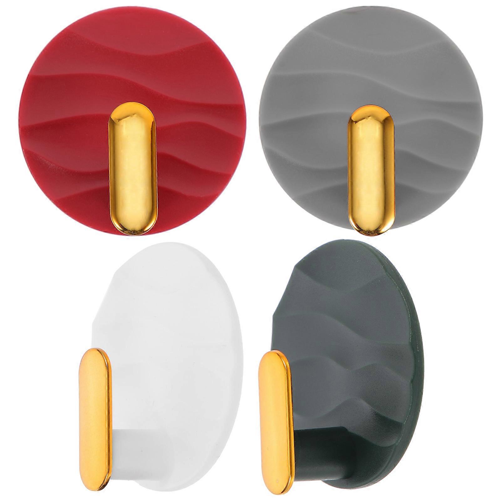 24 Pcs Square Stick On Hooks Wall Hanging Hooks Assorted Color Ideal For Bathroom And Bedroom Space Saving Functional Storage