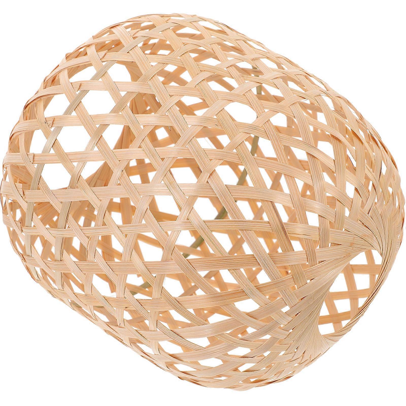 Beige Bamboo Lampshade Pendant Lamp Shade with Rustic Design 2Pcs Set