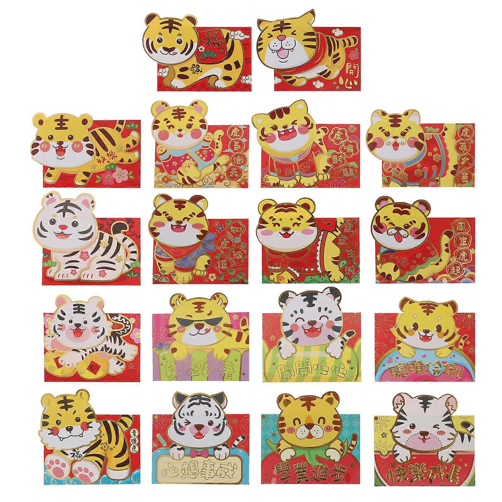 New Year Red Envelopes Year of Tiger Red Packets for Decor 54Pcs