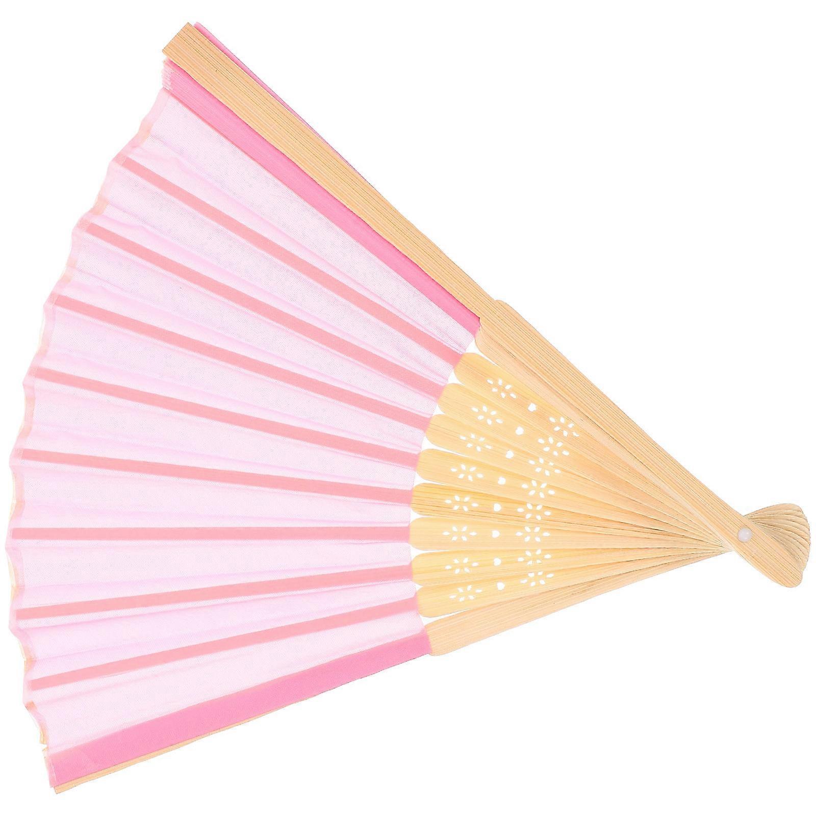 Bamboo Framed Folding Fan 3Pcs Hand Held Creation Style With Cooling Feature Suitable For Summer Party Performance 36.50X21.00X2.30CM
