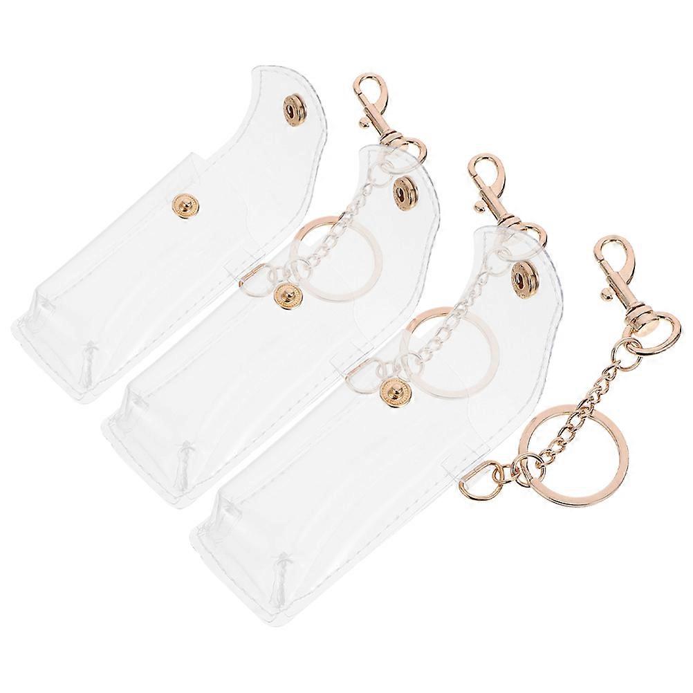 Transparent PVC Lipstick Holder for Women Use with 15Pcs Keychain Pouch