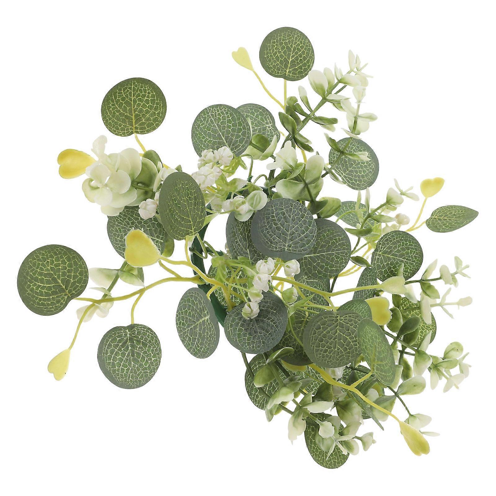 Spring Wedding Table Centerpieces Featuring Circular Eucalyptus Candle Rings For Home Decor 4Pcs