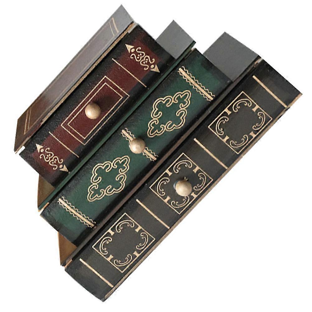 Jewelry Drawer Storage Box for Storage 2Pcs Book Shape with Vintage Style