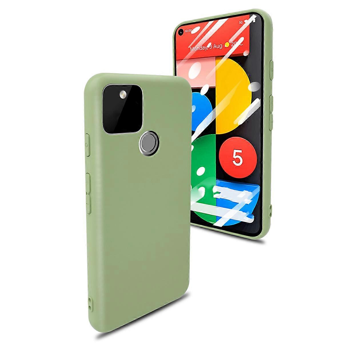 Silicone Phone Case For Pixel 5 Daily Use Light Green Dustproof 2Pcs