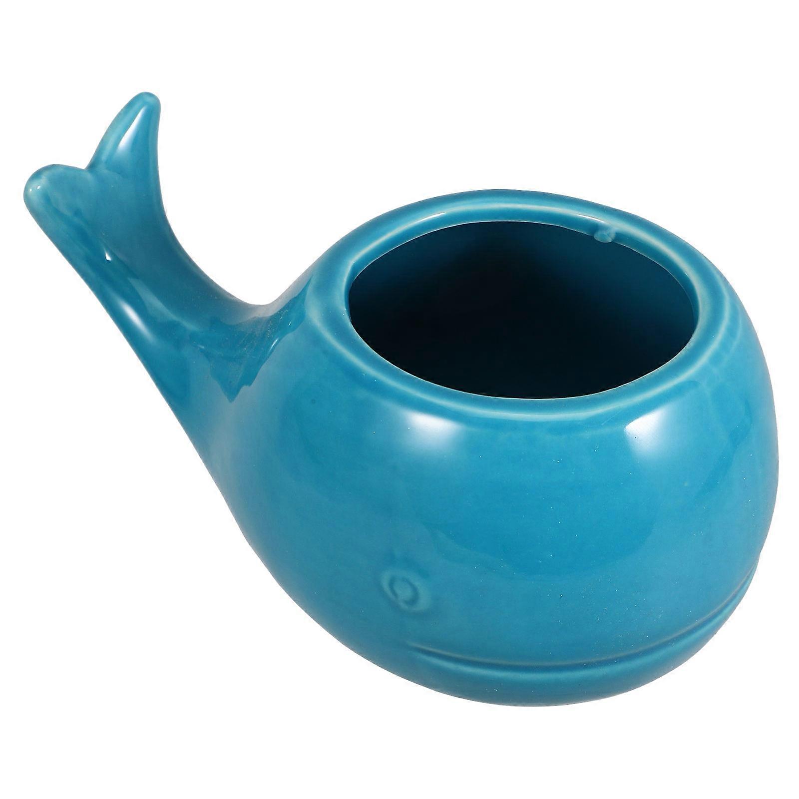 Creative Blue Whale Ceramic Cup for Wine 4Pcs Multi Purpose Cocktail Cups