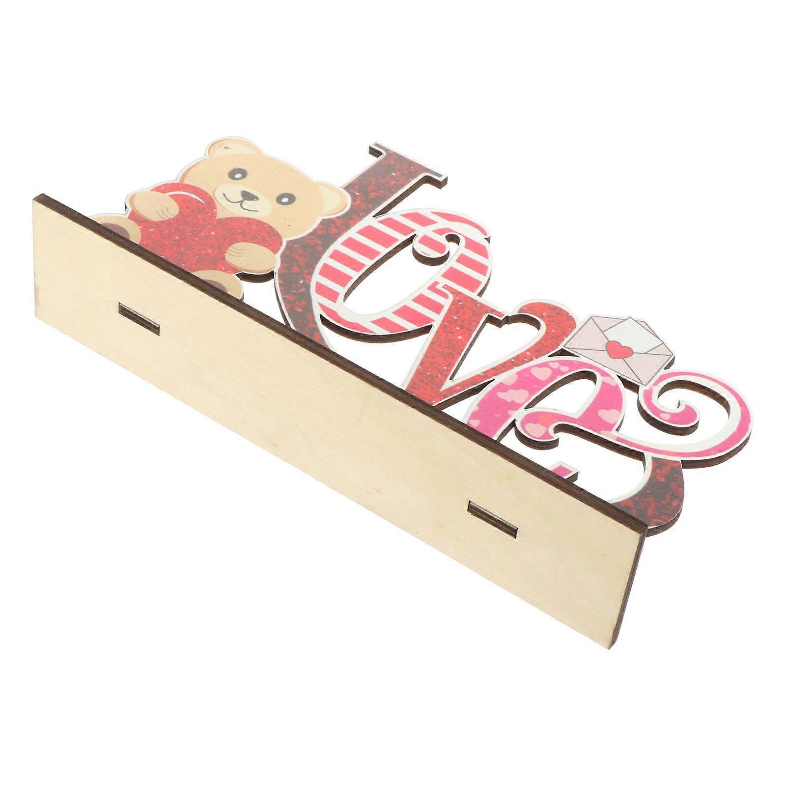 Valentine's Day Wooden Letter Prop for Decor Multi Color Wood