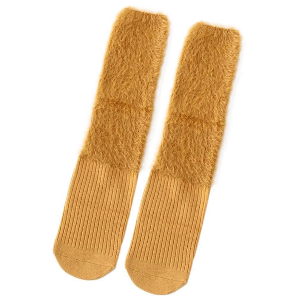 Spring and Autumn Warm Socks for Wearing 2Pairs Girl's Pure Color Knee Stockings