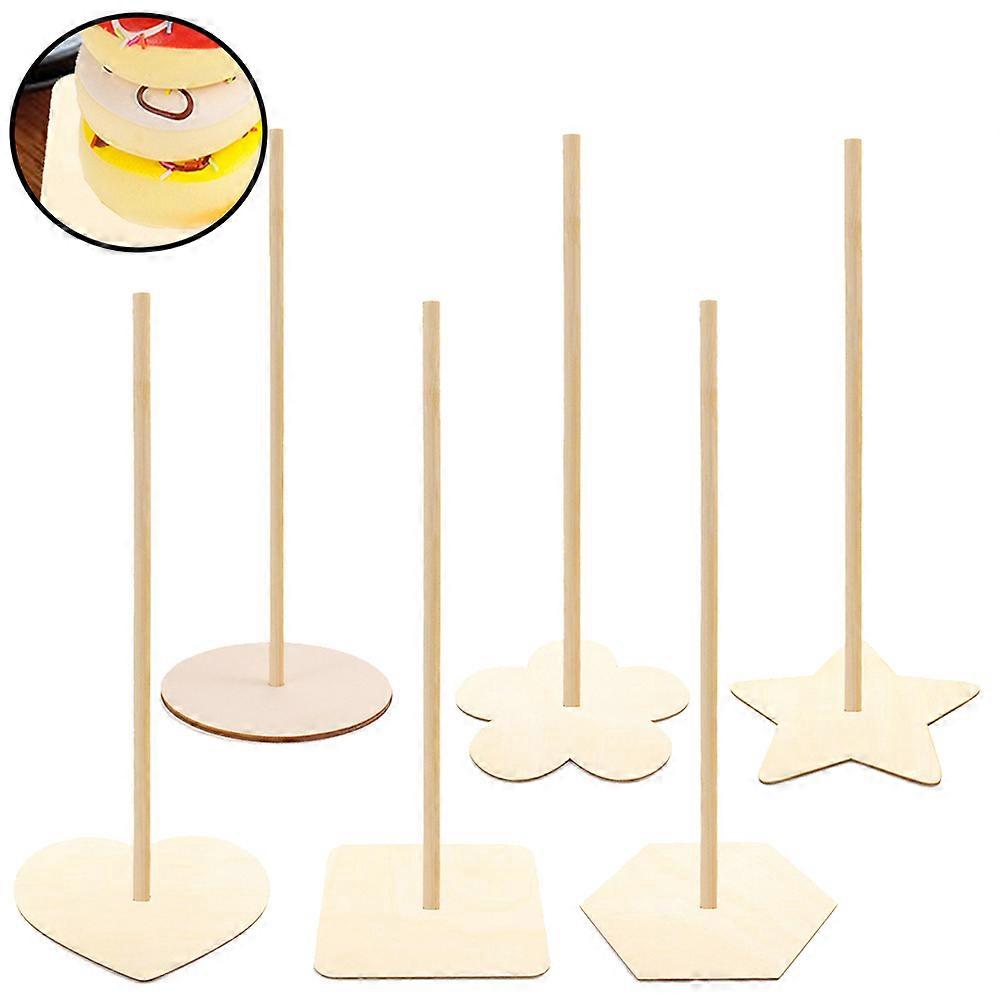 Donut Display Stand Wooden Storage for Party 18Pcs Assorted Color Shapes