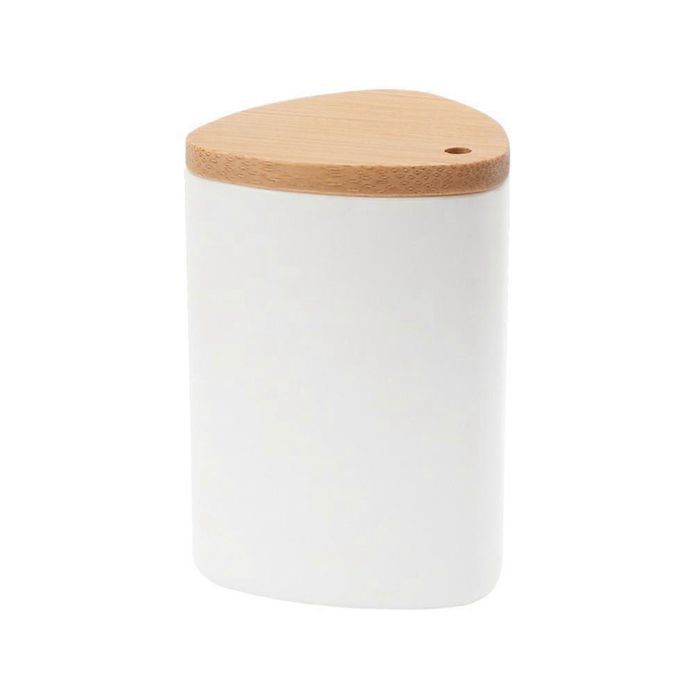 Plastic Toothpick Holder Bamboo Lid for Toothpick Storage 2Pcs Container