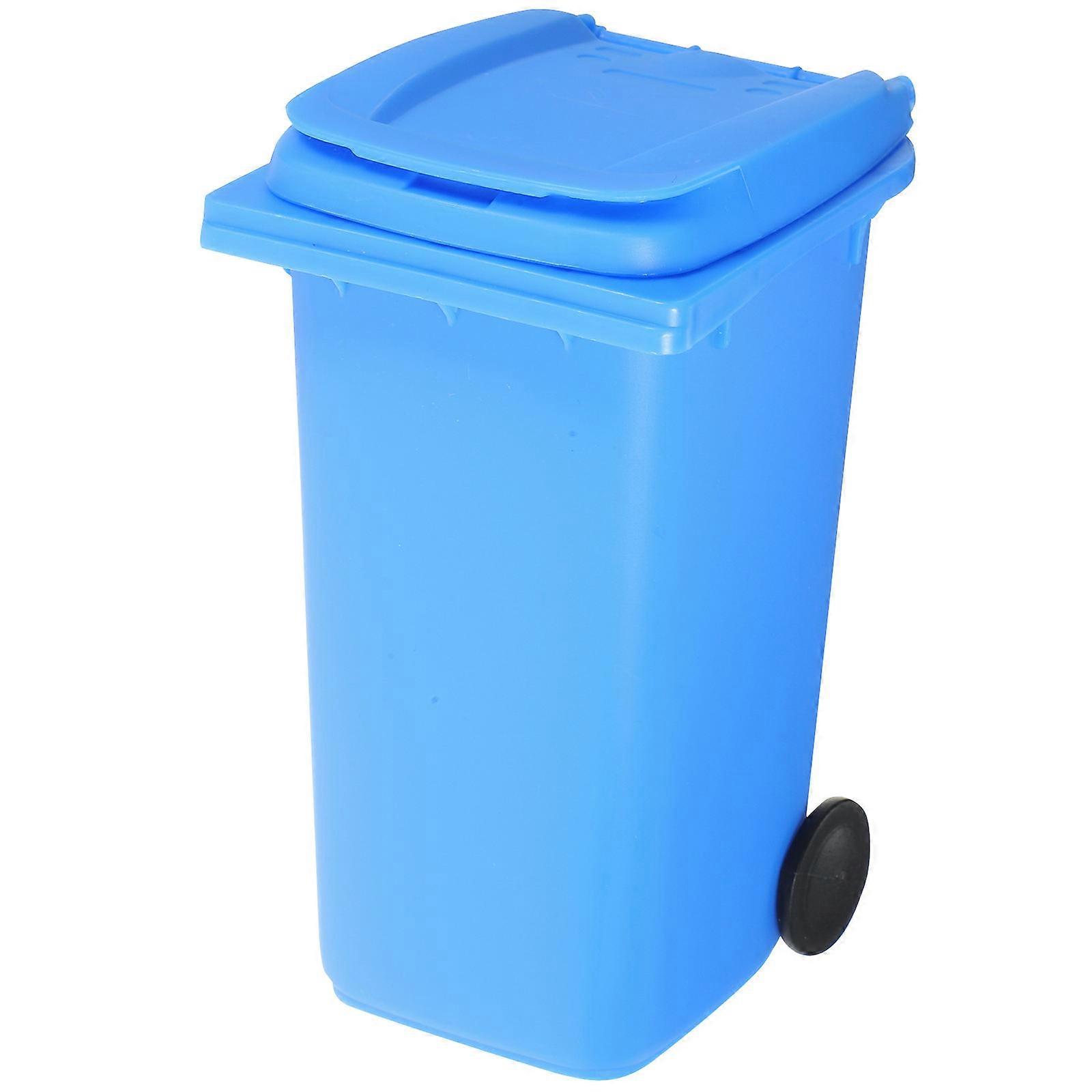 Compact Desktop Waste Can Blue for Kitchen Use 8Pcs Storage Box