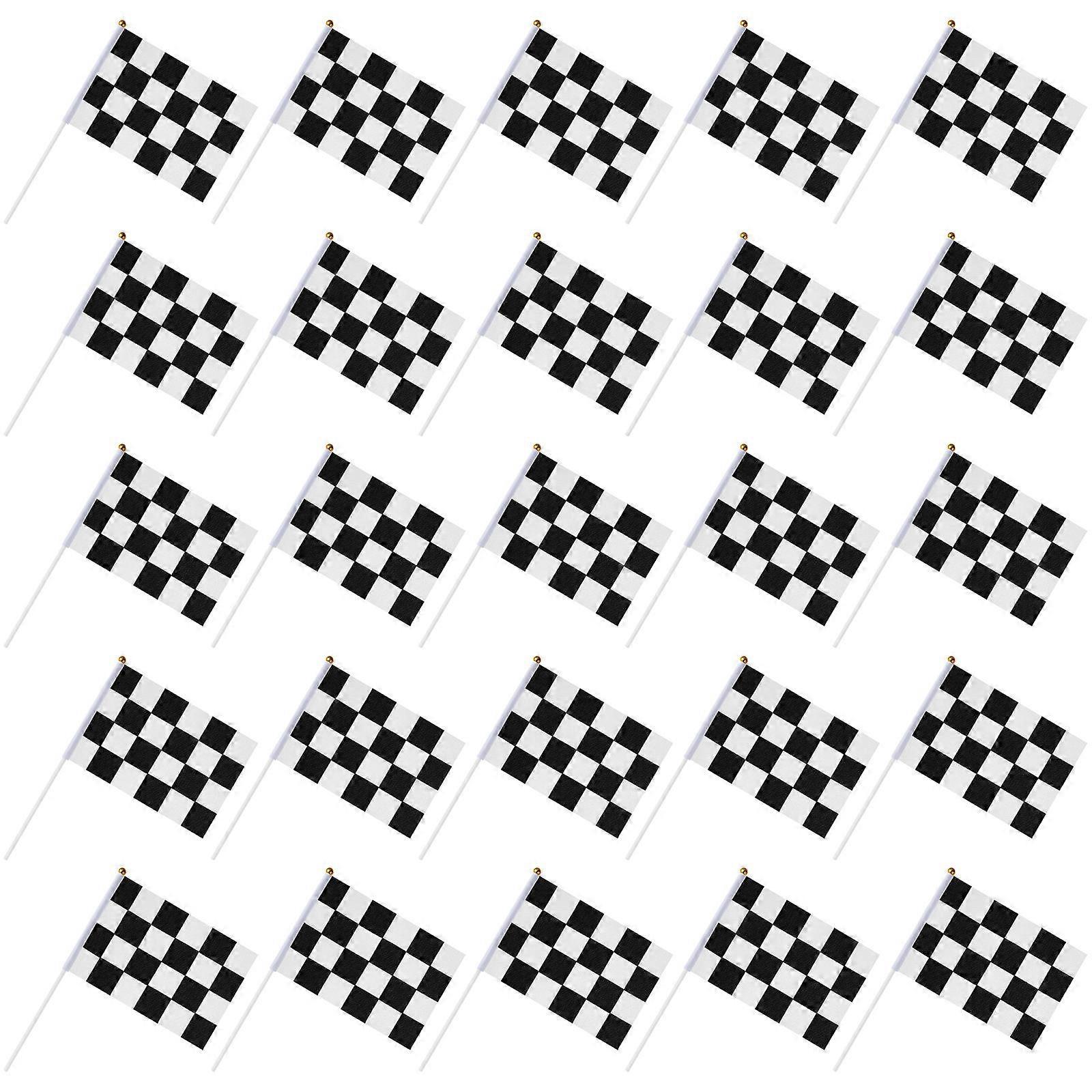 Racing Checkered Flags Set Racing Flag Decoration Polyester Flags Theme Party 25Pcs