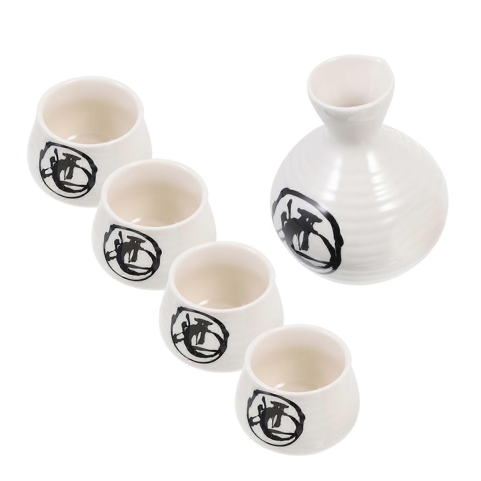 Creative Ceramic Sake Cup Pot for Drinking with 1Set Storage Holder