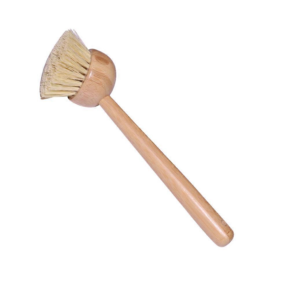 Bamboo Cleaning Brush Pan Brush for Kitchen Use 3Pcs Long Handle Chocolate