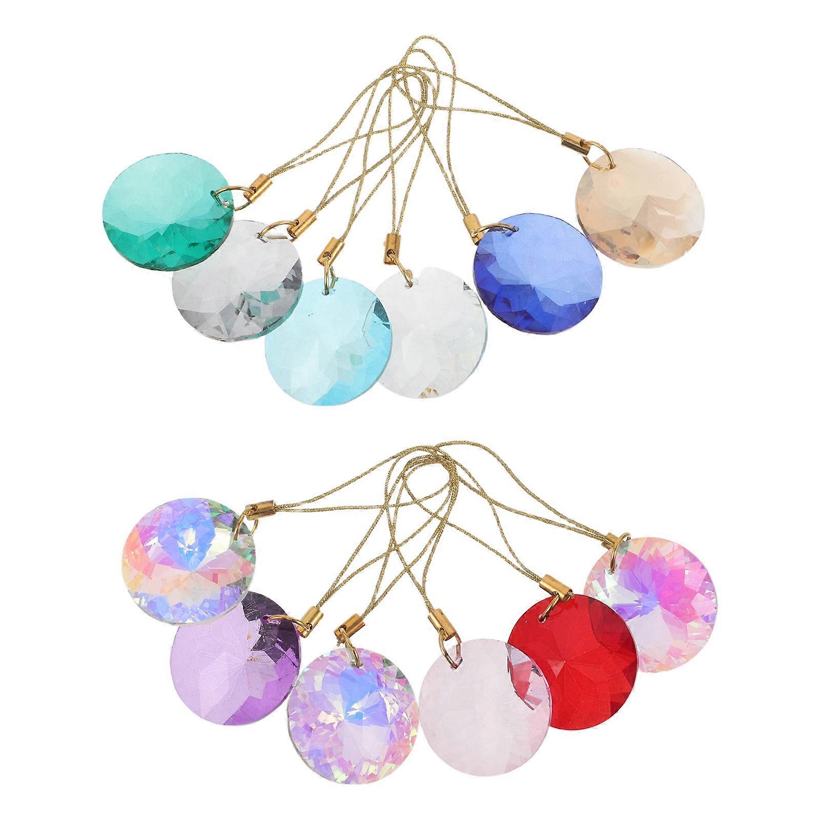 Crystal Flower Sun Catcher Prism Balls for Home 48Pcs Assorted Color Ornaments