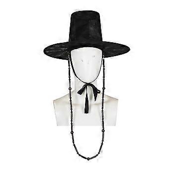 Jinu Hat Dynasty Black Halloween Hatter Hunter Jinu Caps med Perlekjede For Idol-rolle - Spille Caps Halloween Stage