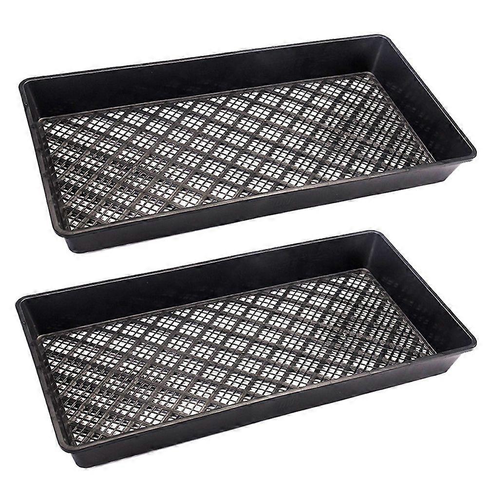 2 pcs Plastic Seedling Tray Seed Starters Growing Trays Mesh Bottom for Microgreens Soil Blocks Wheatgrass