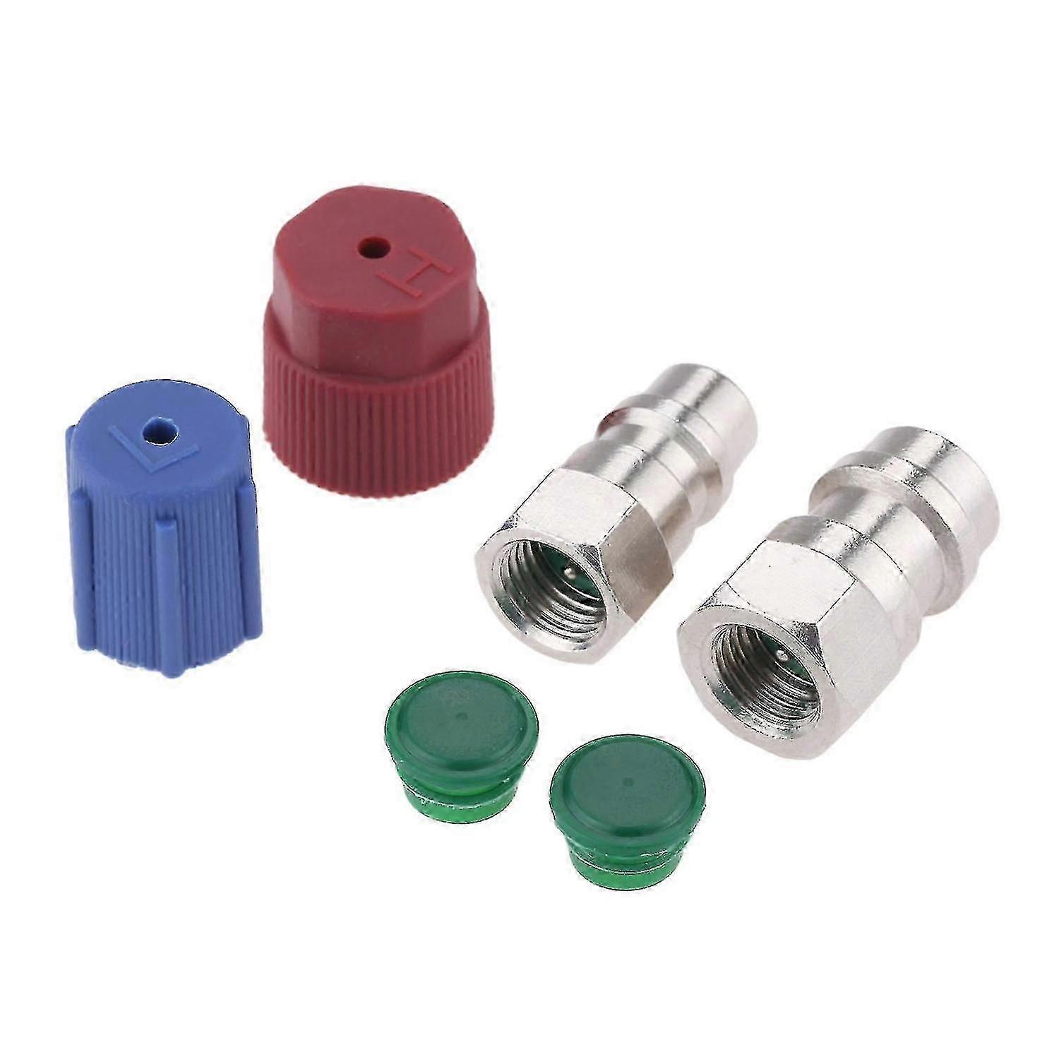1pair Ac Fitting Port Adapter Retrofit R12 To Accept R134 High Low Side A/c Retrofits Adapters Fitti
