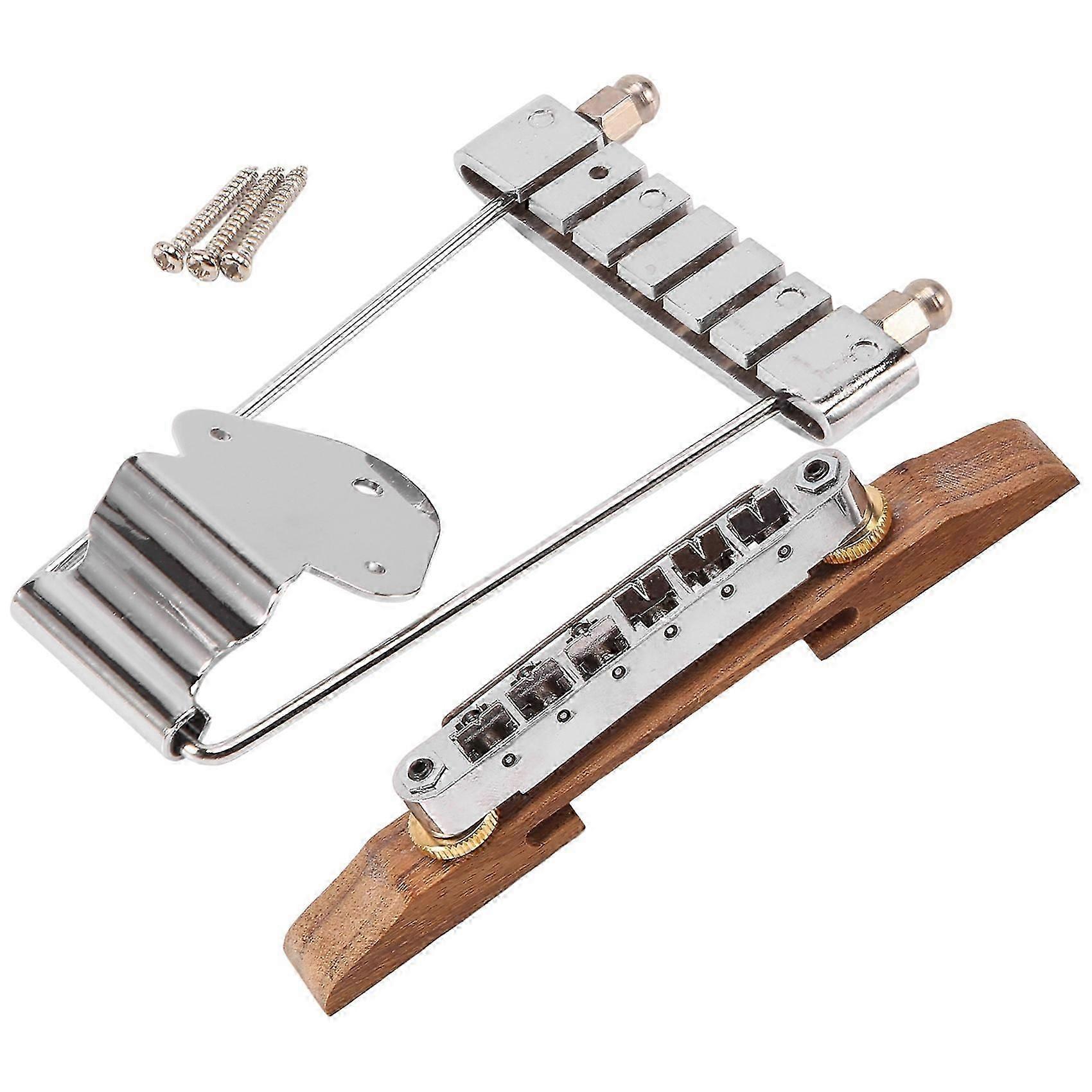 エレクトリックギターブリッジジャズギターアクセサリー用調整可能なローズウッドベースブリッジテールピースセット