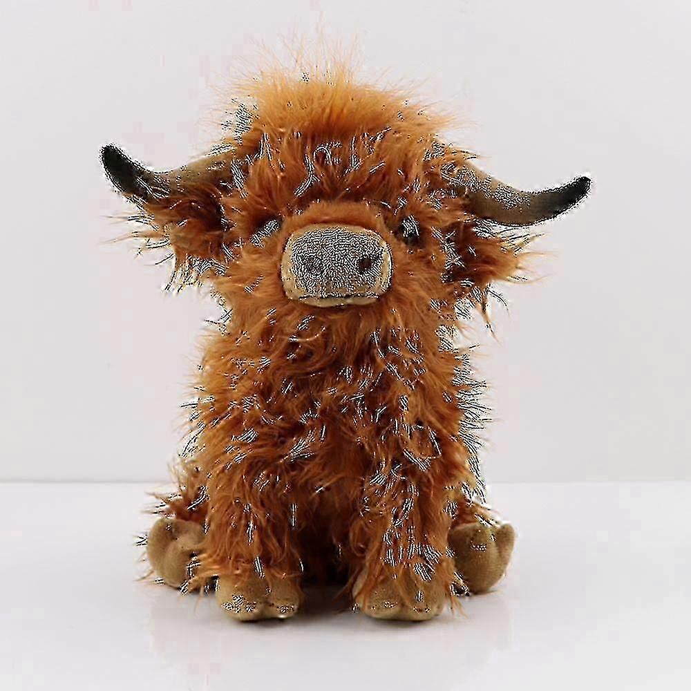 Highland Cow Realistic Soft Cuddly Farm Toy, Eco-friendly Plush, 25cm