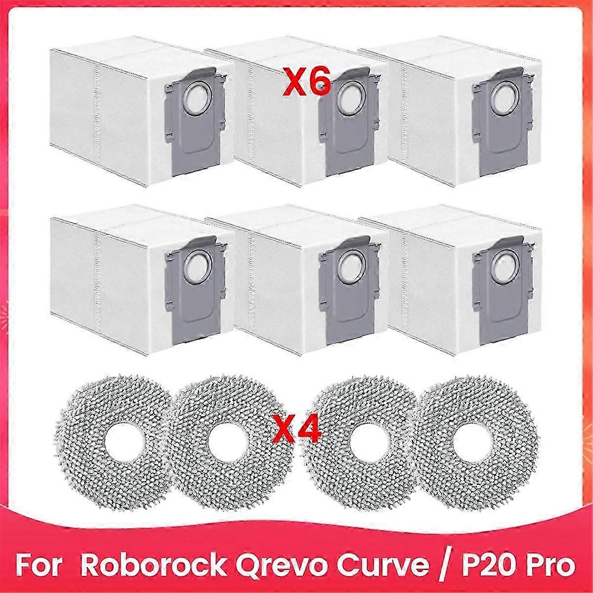 Replacement Accessory Kit for Roborock Qrevo Curve / P20 Pro Robot Vacuum Cleaner Parts Mop Pads Dus