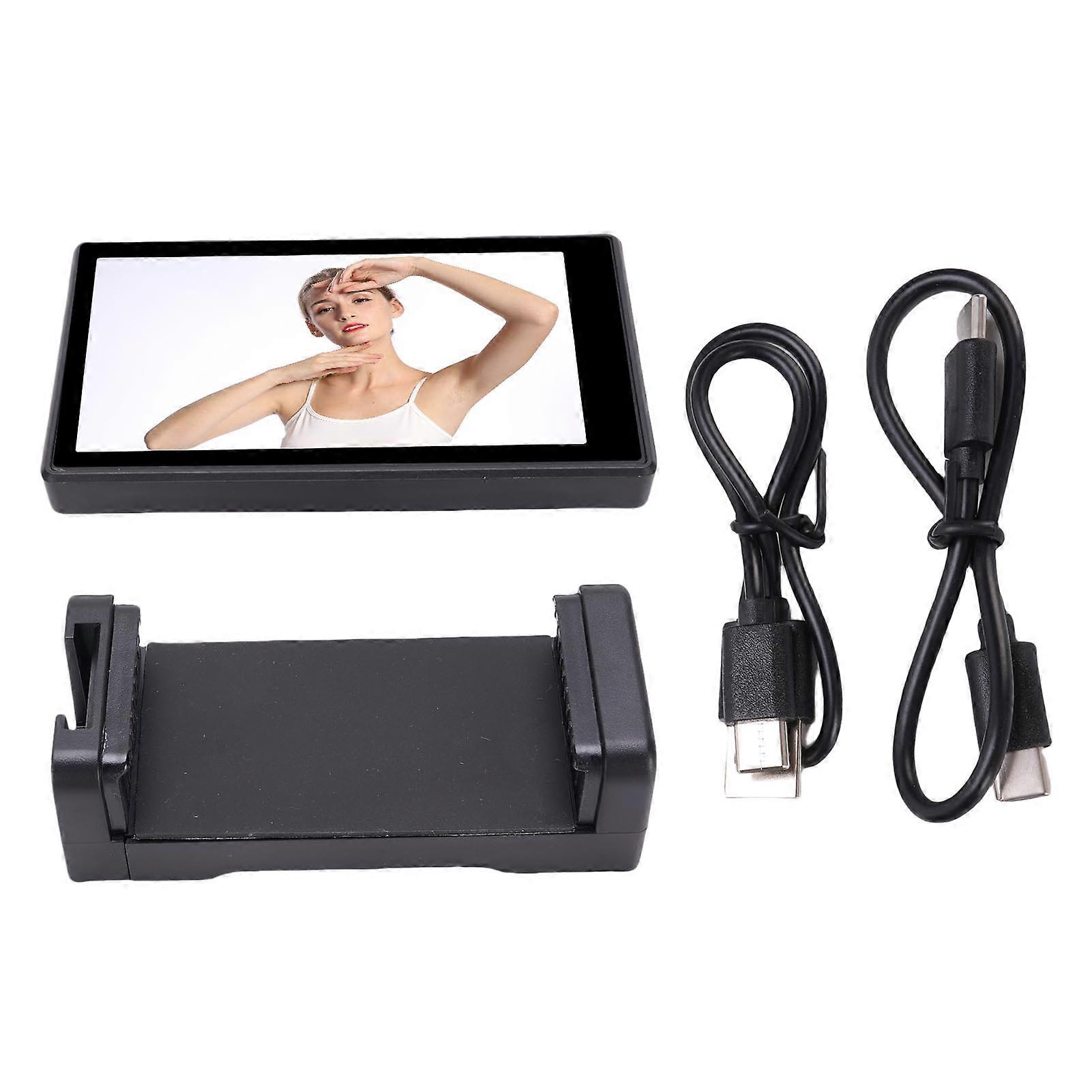 Phone Vlog Selfie Display Screen with Magnetic Clamp for Live Streaming and Recording