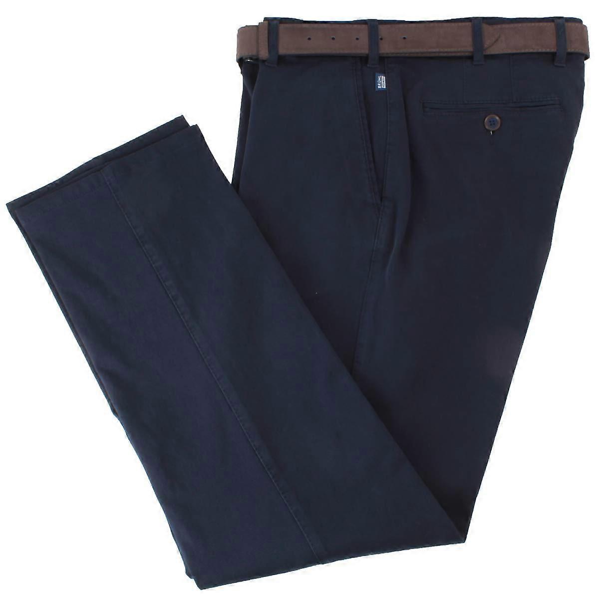 BRUHL Parma B Mover High Stretch Peached Chinos - Marine Navy