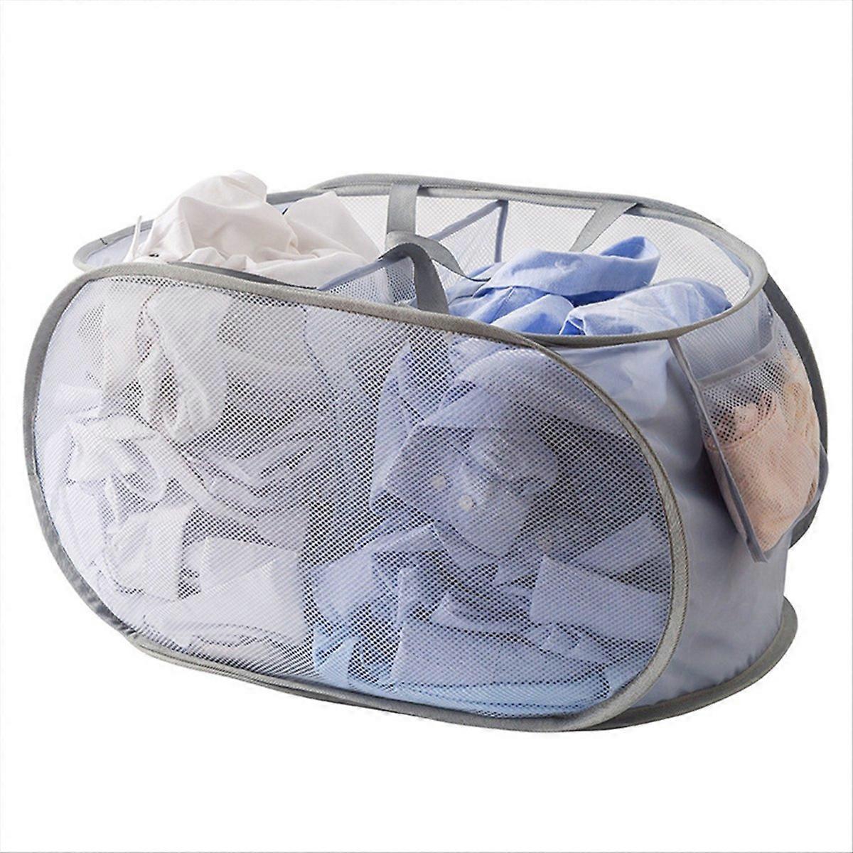 Breathable Mesh Folding Laundry Basket Household D